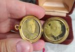 Antique Gold Filled Locket Crescent Moon Star Paste Pendant With Photos