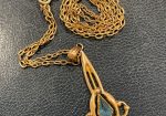 Antique Victorian Gold-Filled Lavalier Pendant Necklace Vintage Art Deco! Clean!