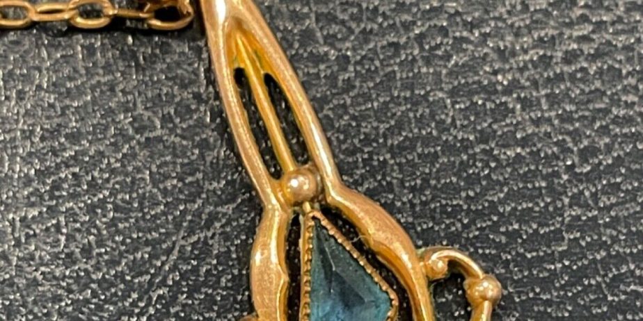 Antique Victorian Gold-Filled Lavalier Pendant Necklace Vintage Art Deco! Clean!
